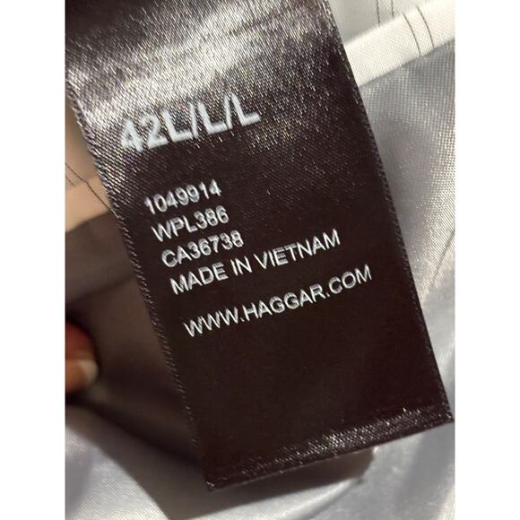 New Haggar Men’s Premium Stretch Blazer Suit Jacket Blue Slim Fit 42L work Class - Picture 10 of 12